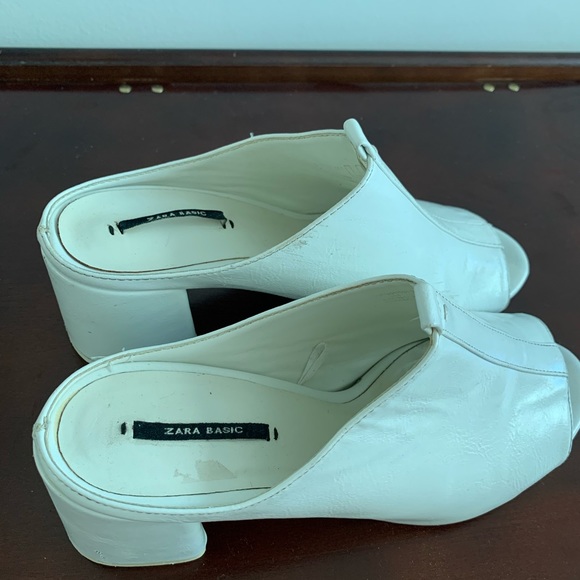 Zara Basic - White Chunky Heel With Thick Strap - Picture 13 of 14